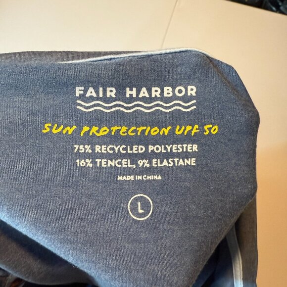 Fair Harbor Men L Henley Shirt Performance Long Sleeve Lightweight Blue UPF 50 - Picture 4 of 8
